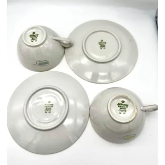 MCM Cup & Saucer Pair Atomic Leaf Feather Design Seltmann Weiden Bavaria Ingrid - Picture 6 of 7
